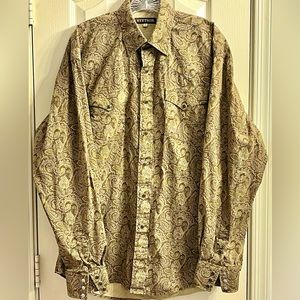 Stetson Men's Long Sleeve Pearl Snap Western Rodeo Large Paisley Cowboy